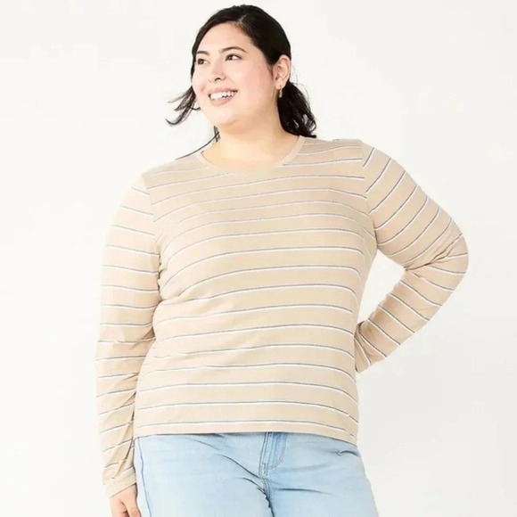 SO | Classic Long Sleeve Top in Tan sz 3X - Picture 7 of 7